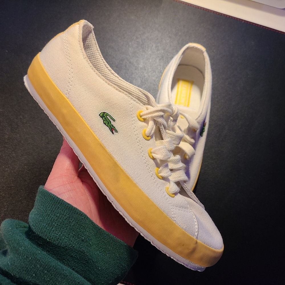 Lacoste brand new, never been worn canvas sneakers